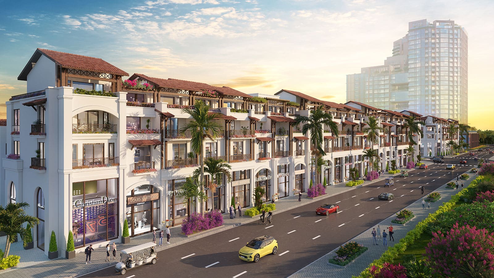Shophouse 5 tầng Sun Symphony Residence thiết kế đẹp mắt phục vụ nhu cầu kinh doanh thương mại.