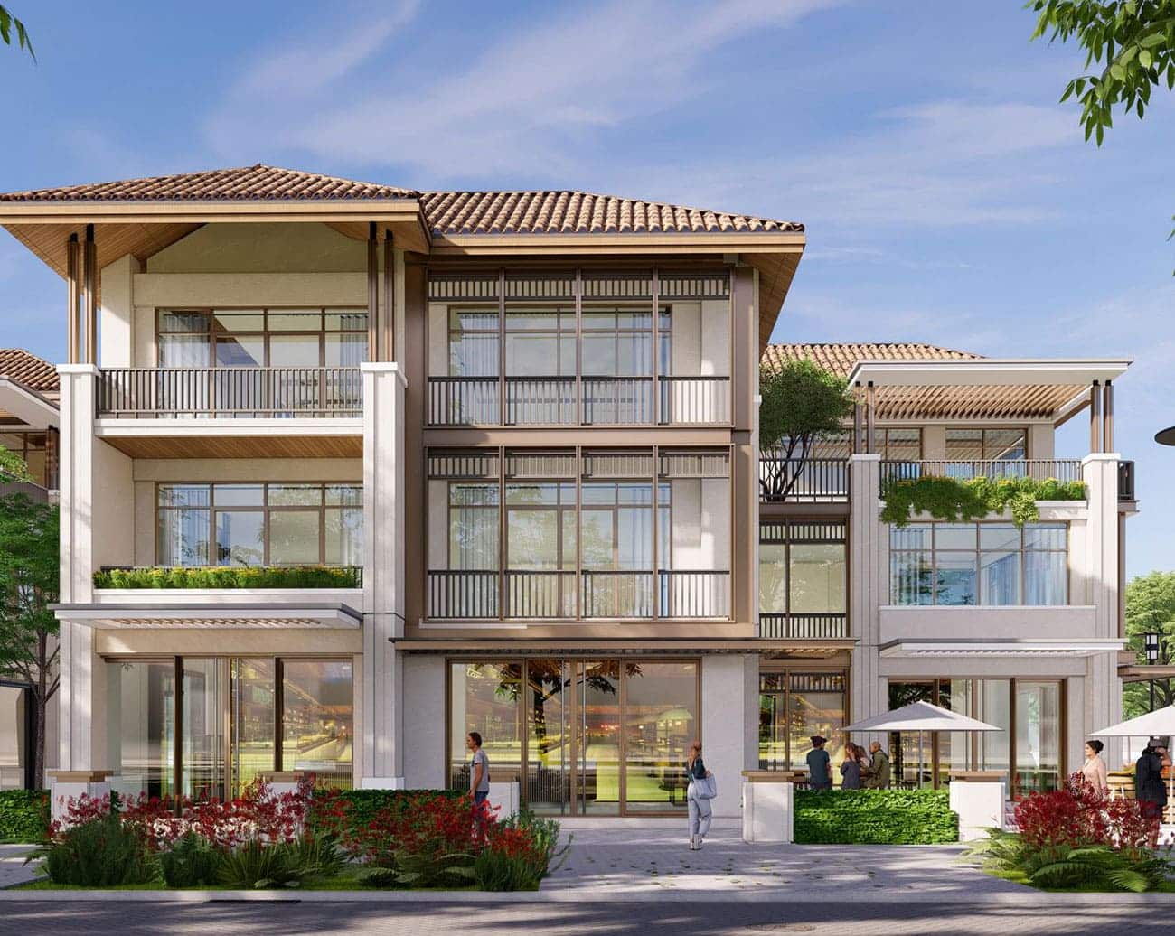 Biệt thự Sun Cosmo Residence với lối thiết kế thuận tiện vừa để ở, vừa để kinh doanh.