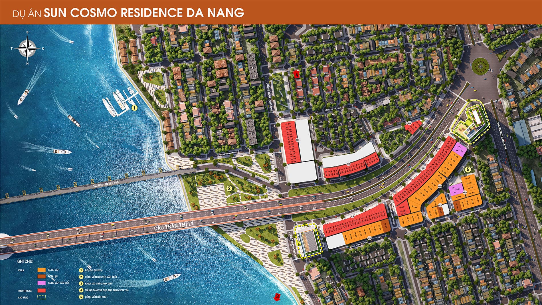 Mặt bằng tổng thể dự án Sun Cosmo Residence Đà Nẵng.