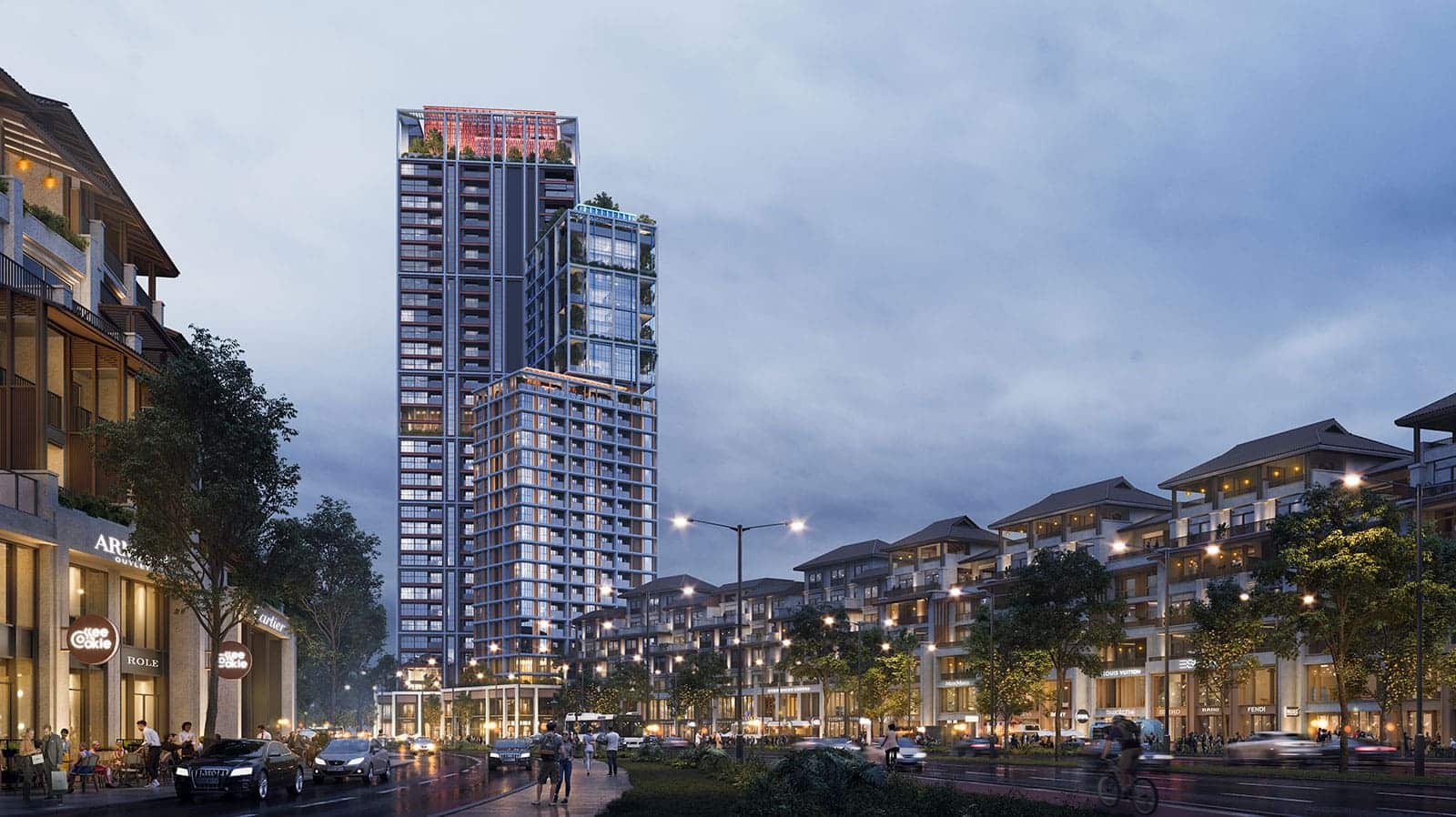 Tòa căn hộ P1 - The Panoma thuộc dự án Sun Cosmo Residence nằm trên trục đường Trần Thị Lý.